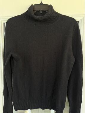 Adagio cashmere and fine silk black turtleneck sweater 38